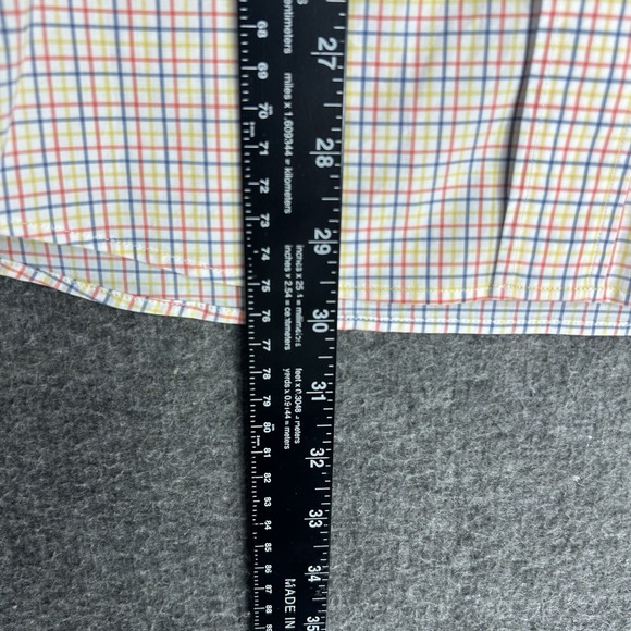 Sid Mashburn Shirt Mens M Red Blue Yellow Check Long Sleeve Button Up Preppy - Picture 7 of 9
